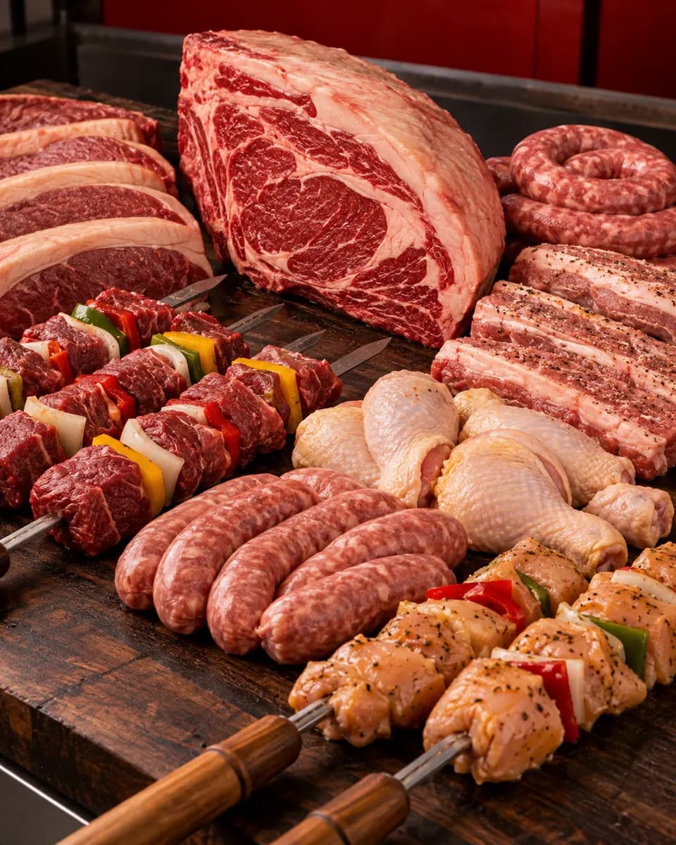 Imagem ilustrativa de encomenda com carnes e kits para churrasco